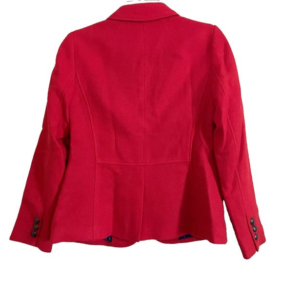 Talbots Red Shetland Wool Blend Jacket Blazer 2 Business Casual Office Old Money - Picture 3 of 10